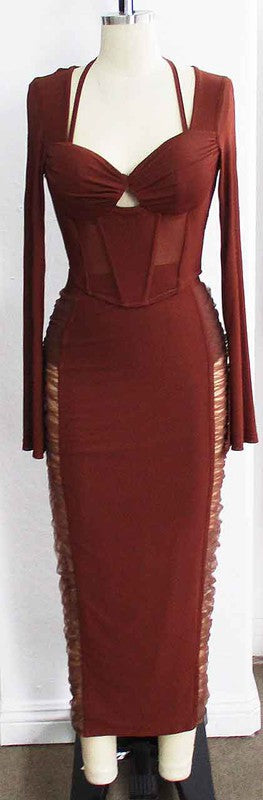 TWO PIECE MESH SET WITH TOP AND SKIRT