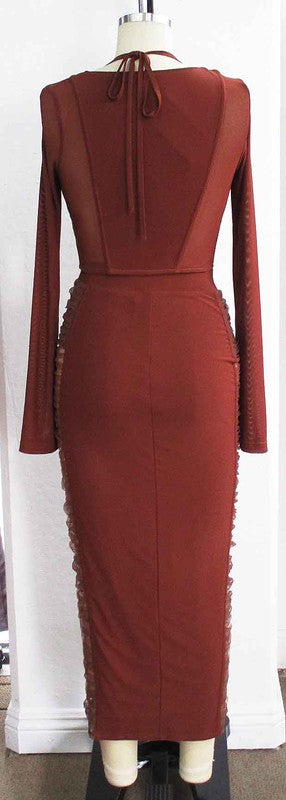 TWO PIECE MESH SET WITH TOP AND SKIRT