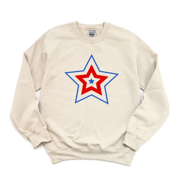 Patriotic Three Star Graphic Sweatshirt