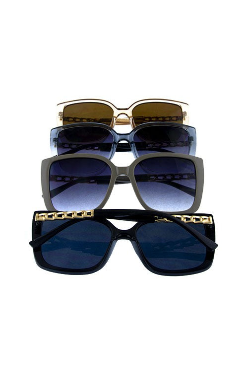Womens modern square plastic sunglasses