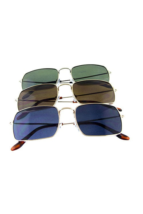 Unisex square retro metal sunglasses