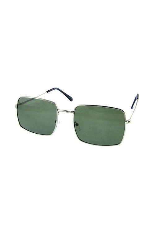 Unisex square retro metal sunglasses