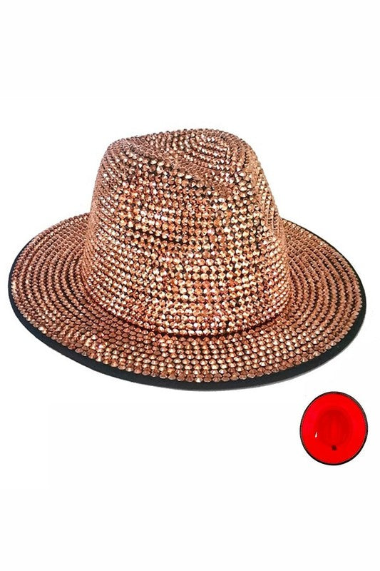 Bling Chip Stone 2 Tone Fedora Hat