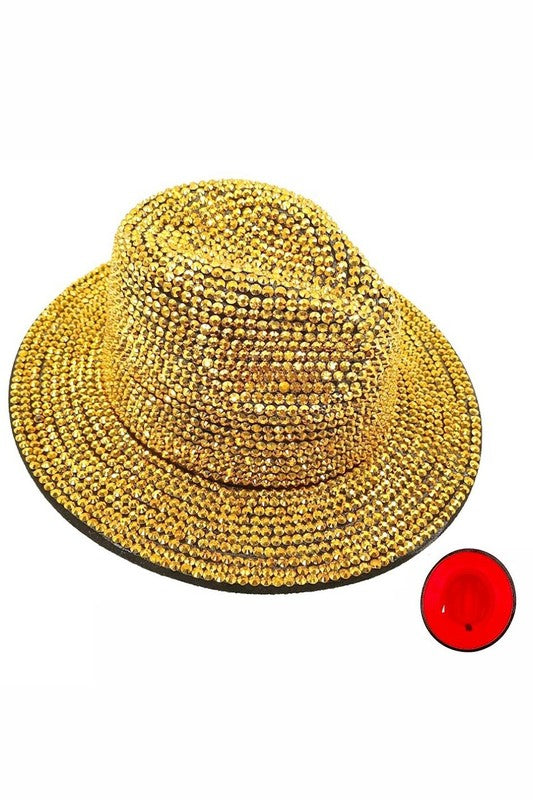Bling Chip Stone 2 Tone Fedora Hat