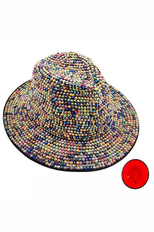 Bling Chip Stone 2 Tone Fedora Hat