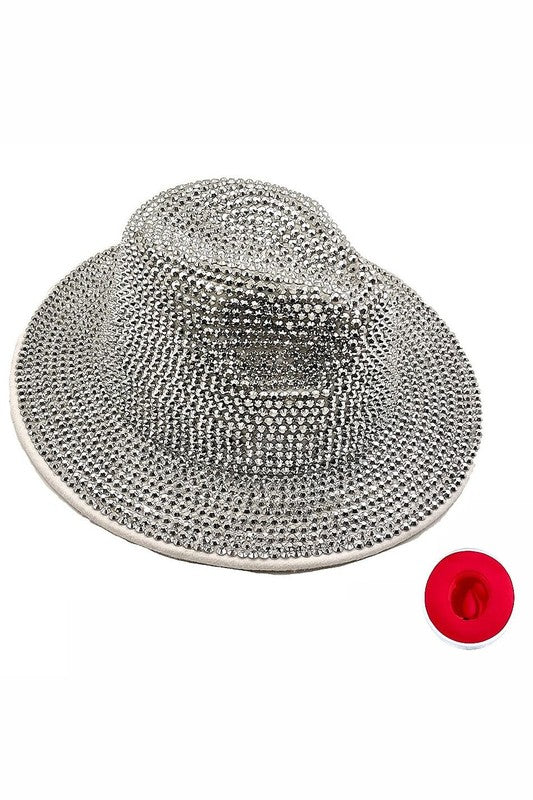 Bling Chip Stone 2 Tone Fedora Hat