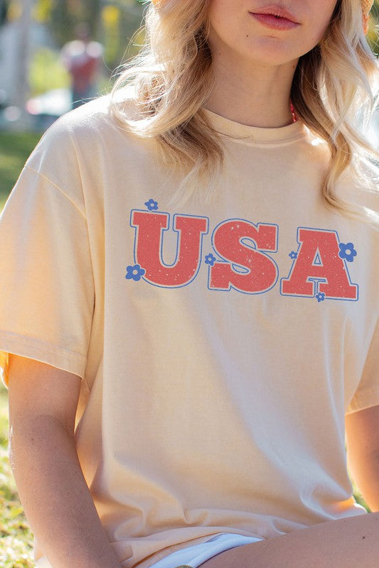 MINERAL WASHED USA VINTAGE GRAPHIC TEE