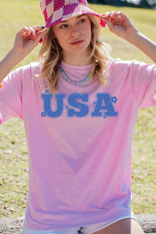 MINERAL WASHED USA VINTAGE GRAPHIC TEE