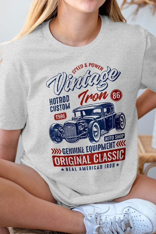 Speed & Power Hotrod Custom Vintage Graphic Tee