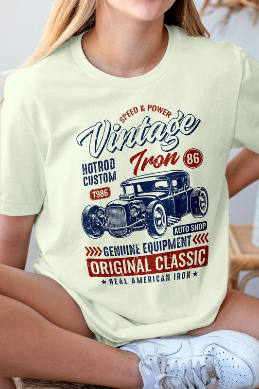 Speed & Power Hotrod Custom Vintage Graphic Tee