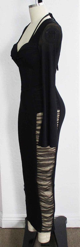 TWO PIECE MESH SET WITH TOP AND SKIRT