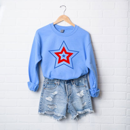 Patriotic Three Star Graphic Sweatshirt