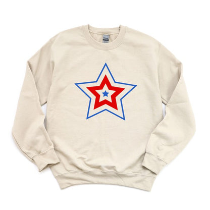 Patriotic Three Star Graphic Sweatshirt