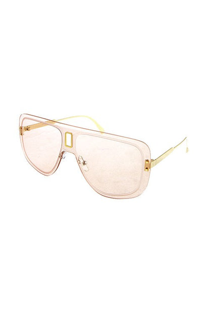 Womens modern metal blended aviator sunglasses
