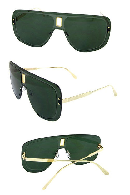 Womens modern metal blended aviator sunglasses
