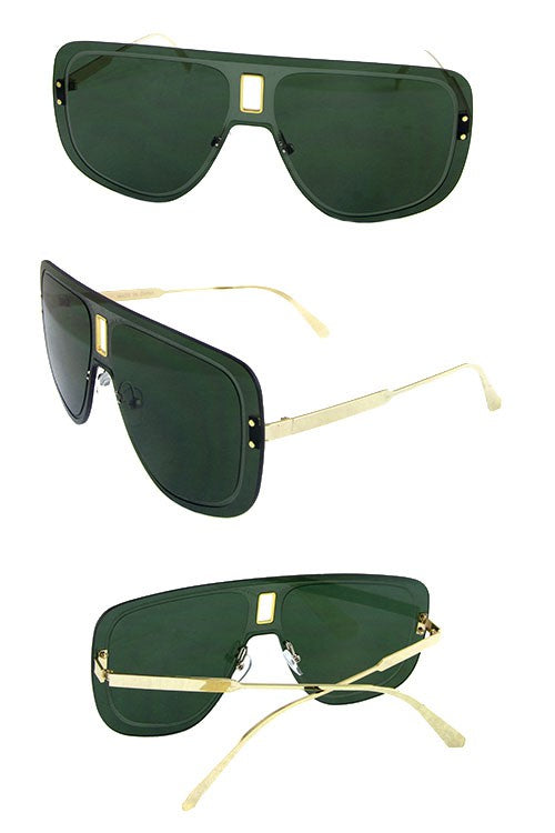 Womens modern metal blended aviator sunglasses