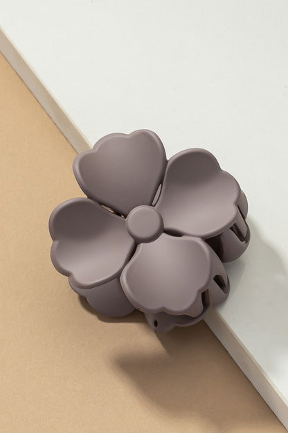 Matte color coated flower hair claw clip