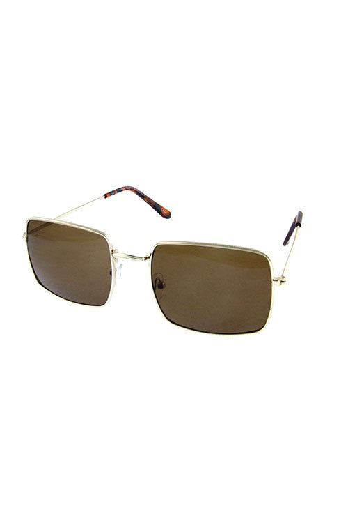 Unisex square retro metal sunglasses
