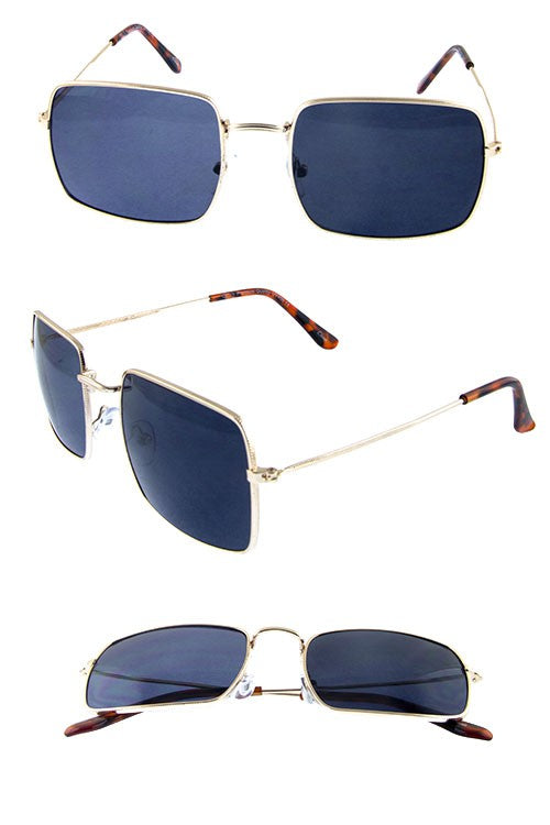 Unisex square retro metal sunglasses