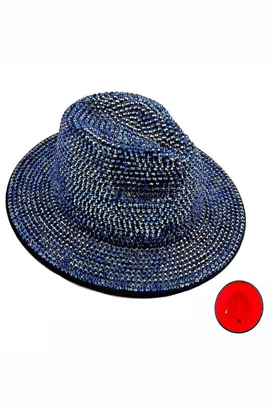 Bling Chip Stone 2 Tone Fedora Hat