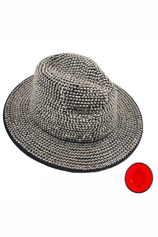 Bling Chip Stone 2 Tone Fedora Hat
