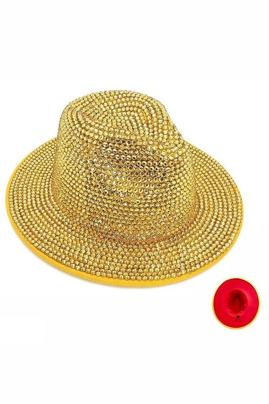 Bling Chip Stone 2 Tone Fedora Hat