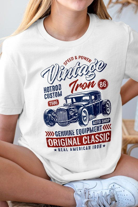 Speed & Power Hotrod Custom Vintage Graphic Tee